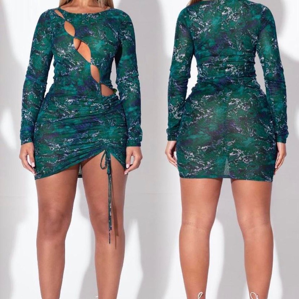Sodah "ANGEL 2.0" Cut Out Dress - Green"